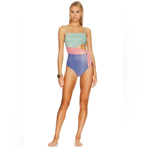 Zimmermann Lurex Cutout Scarf Tie One-Piece Swimsuit - Picture 2 of 14